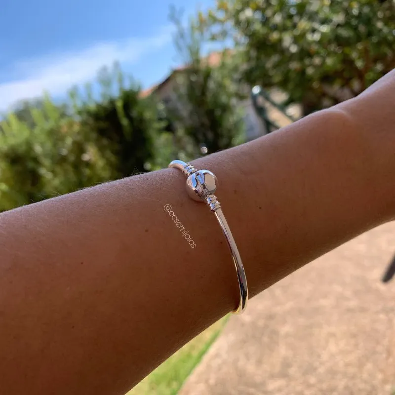 Bracelete para berloques- banhado a prata 925
