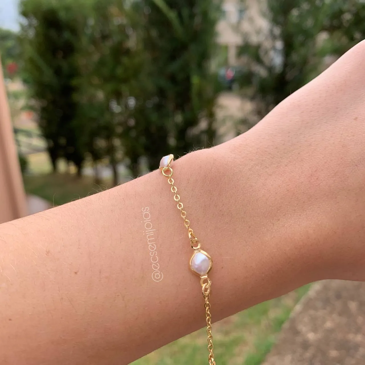 Pulseira tiffani - 17 cm - banhado a ouro 18k