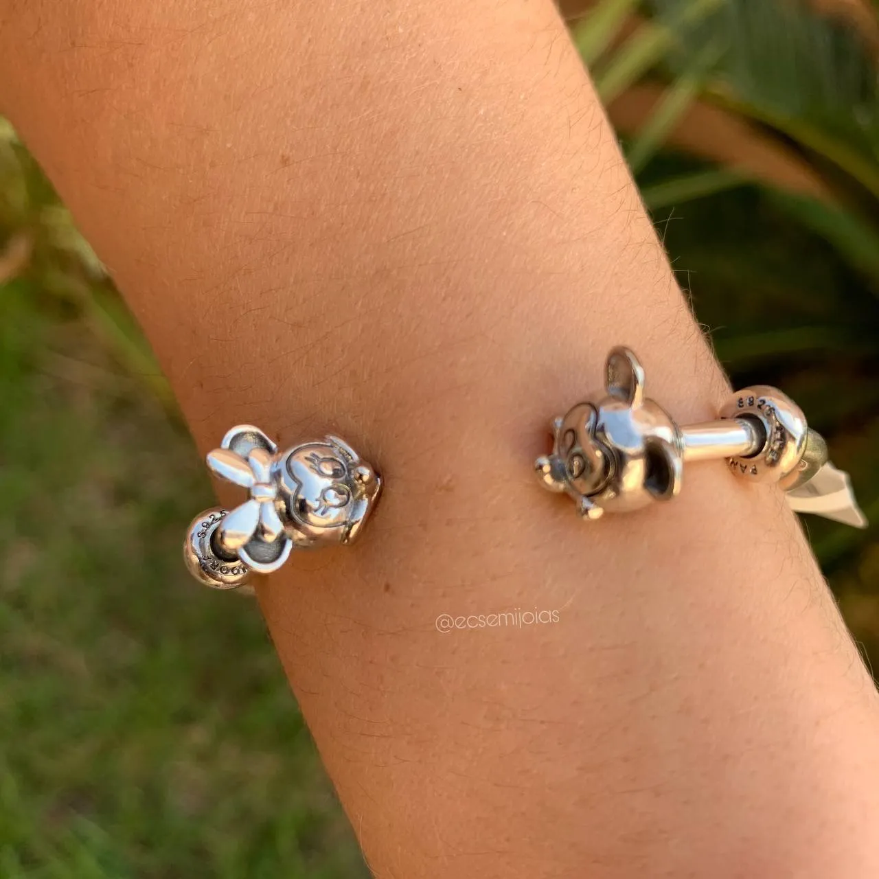 Bracelete mikey - banhado a prata 925