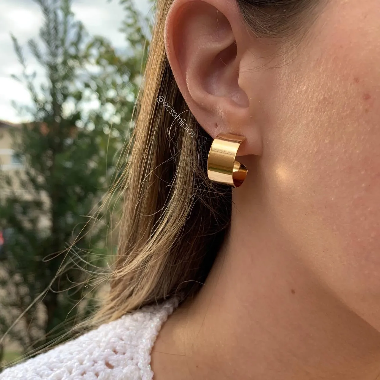 Brinco argola 18 mm de diametro - banhado a ouro 18k