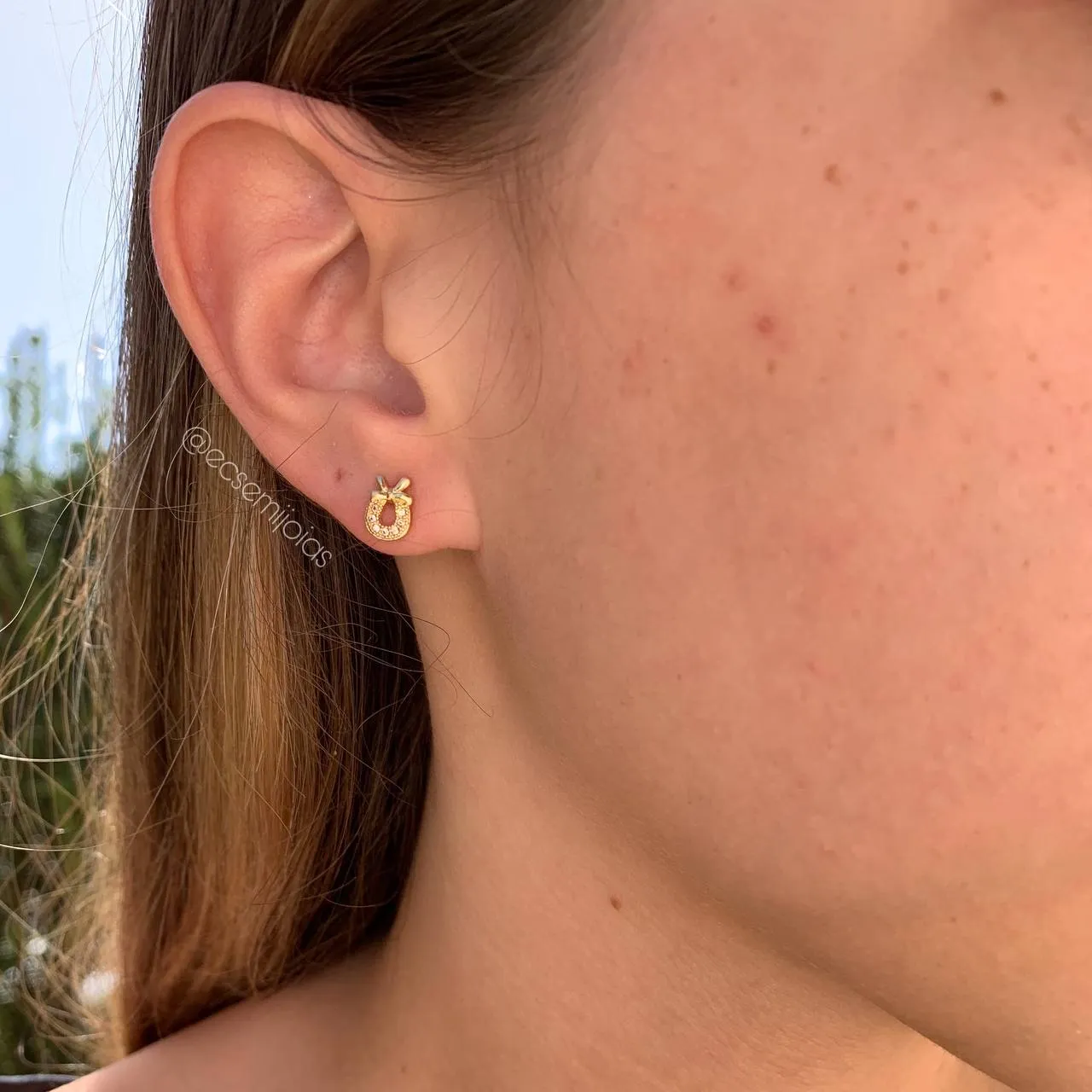 Brinco embalagem de presente - banhado a ouro 18k