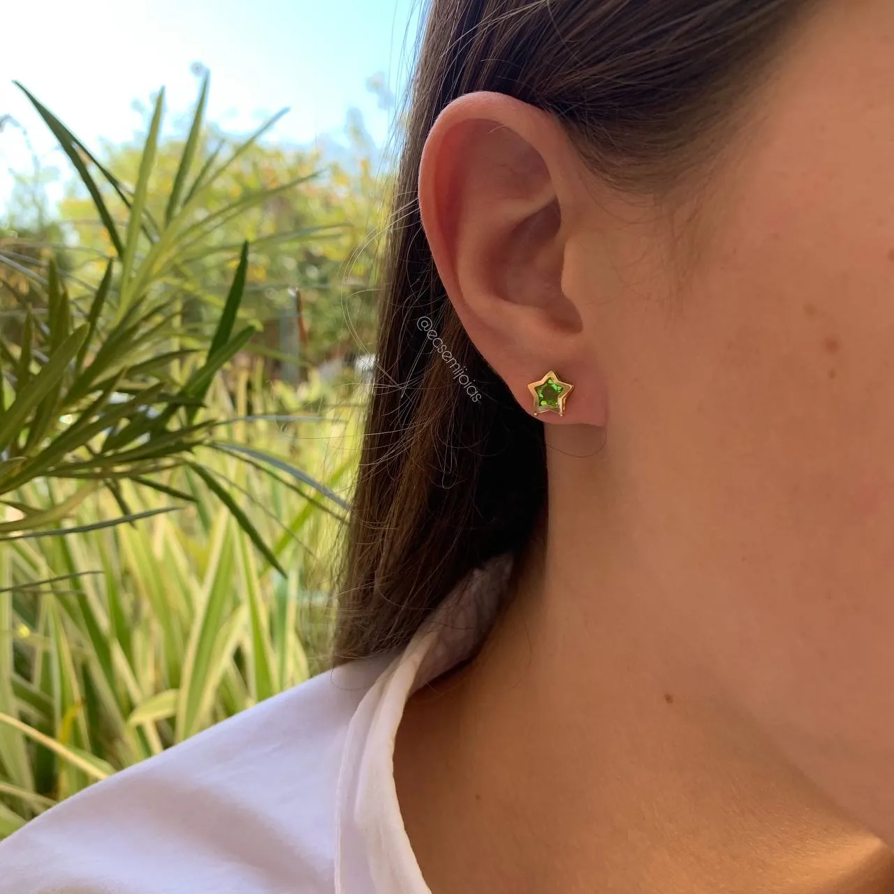 Brinco estrela - coleção lunar - banhado a ouro 18k