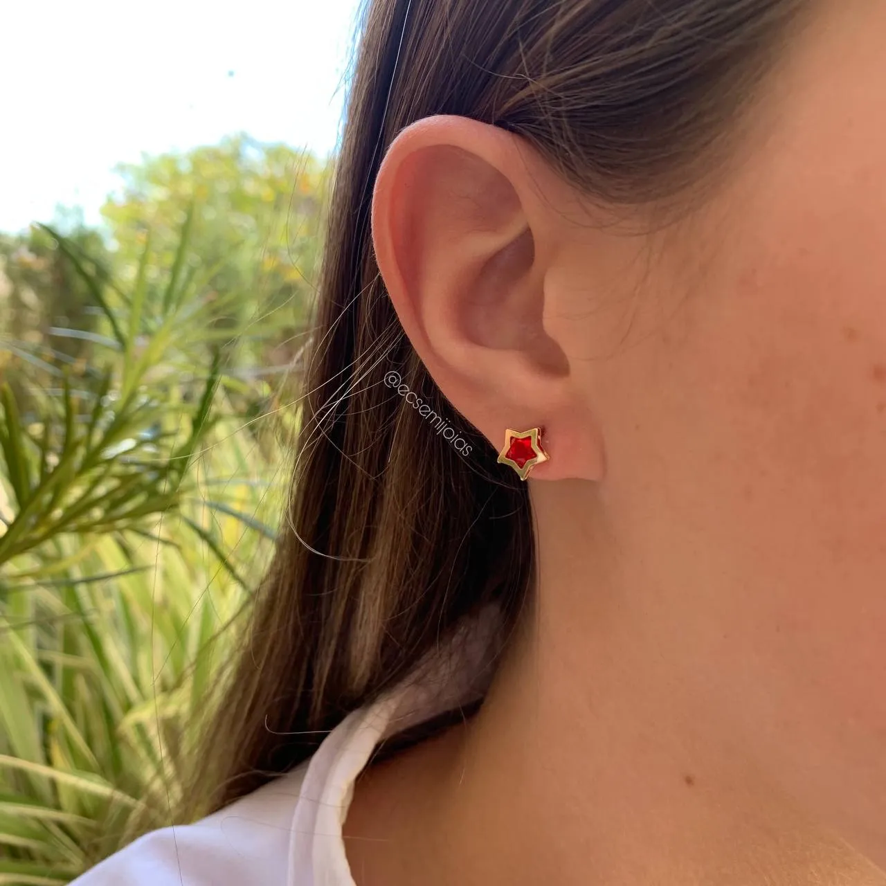 Brinco estrela - coleção lunar - banhado a ouro 18k