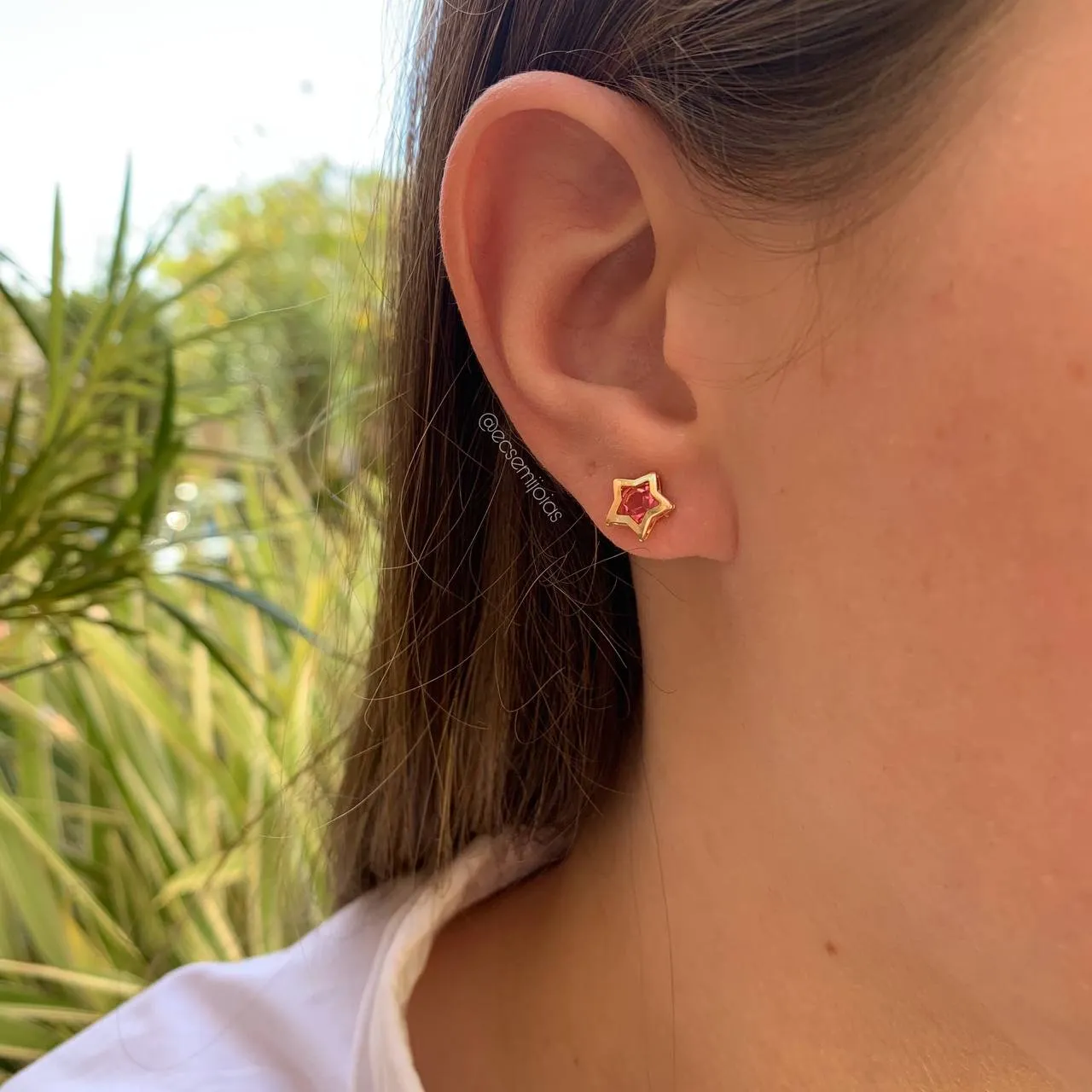 Brinco estrela - coleção lunar - banhado a ouro 18k