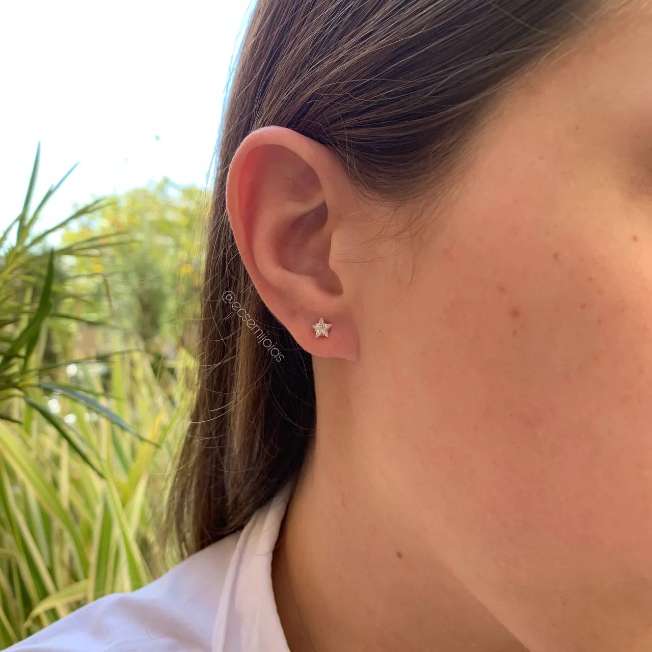 Brinco estrela P - coleção lunar - banhado a ouro 18k