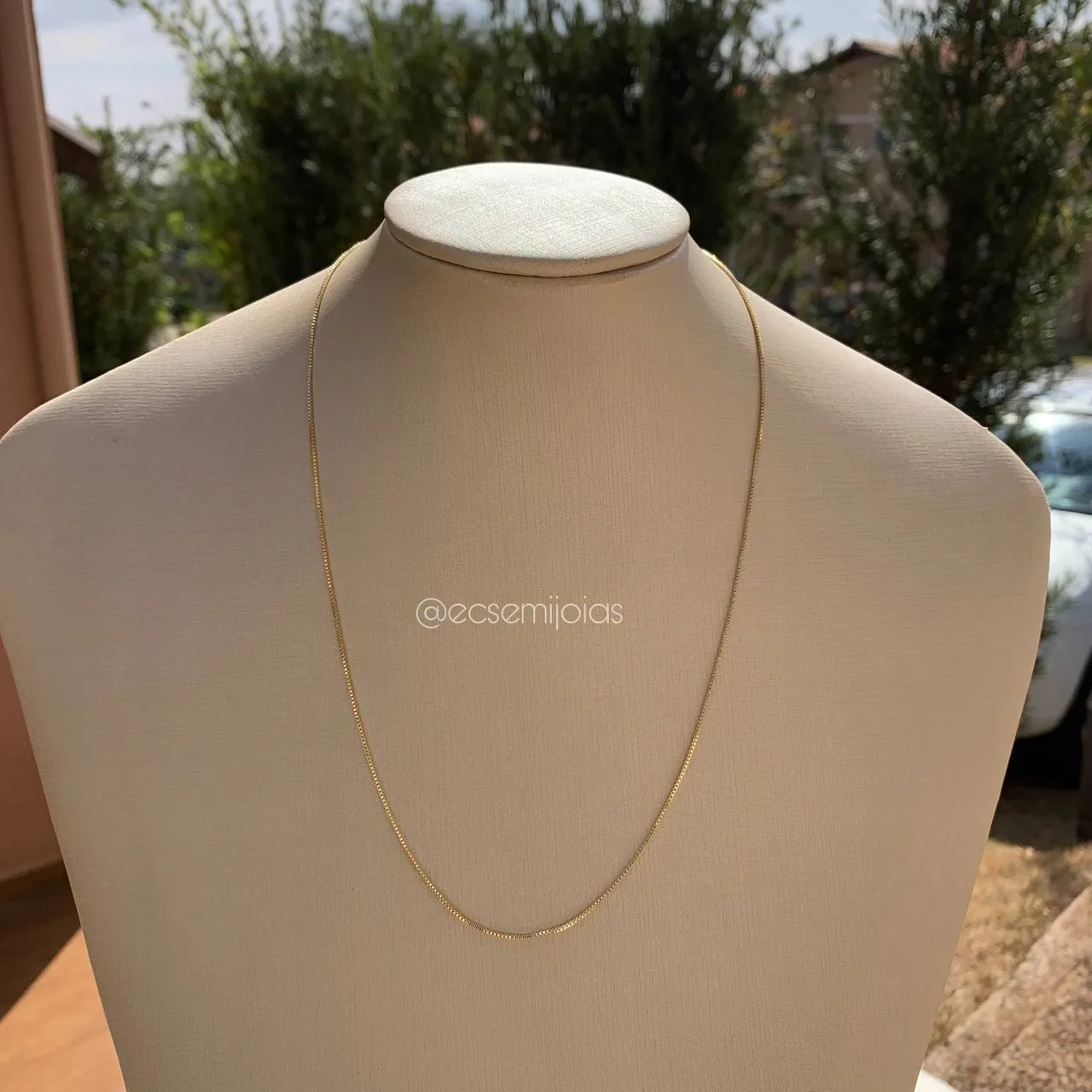 Colar Corrente veneziana fio 0,8 com 50 cm - banhado a ouro 18k
