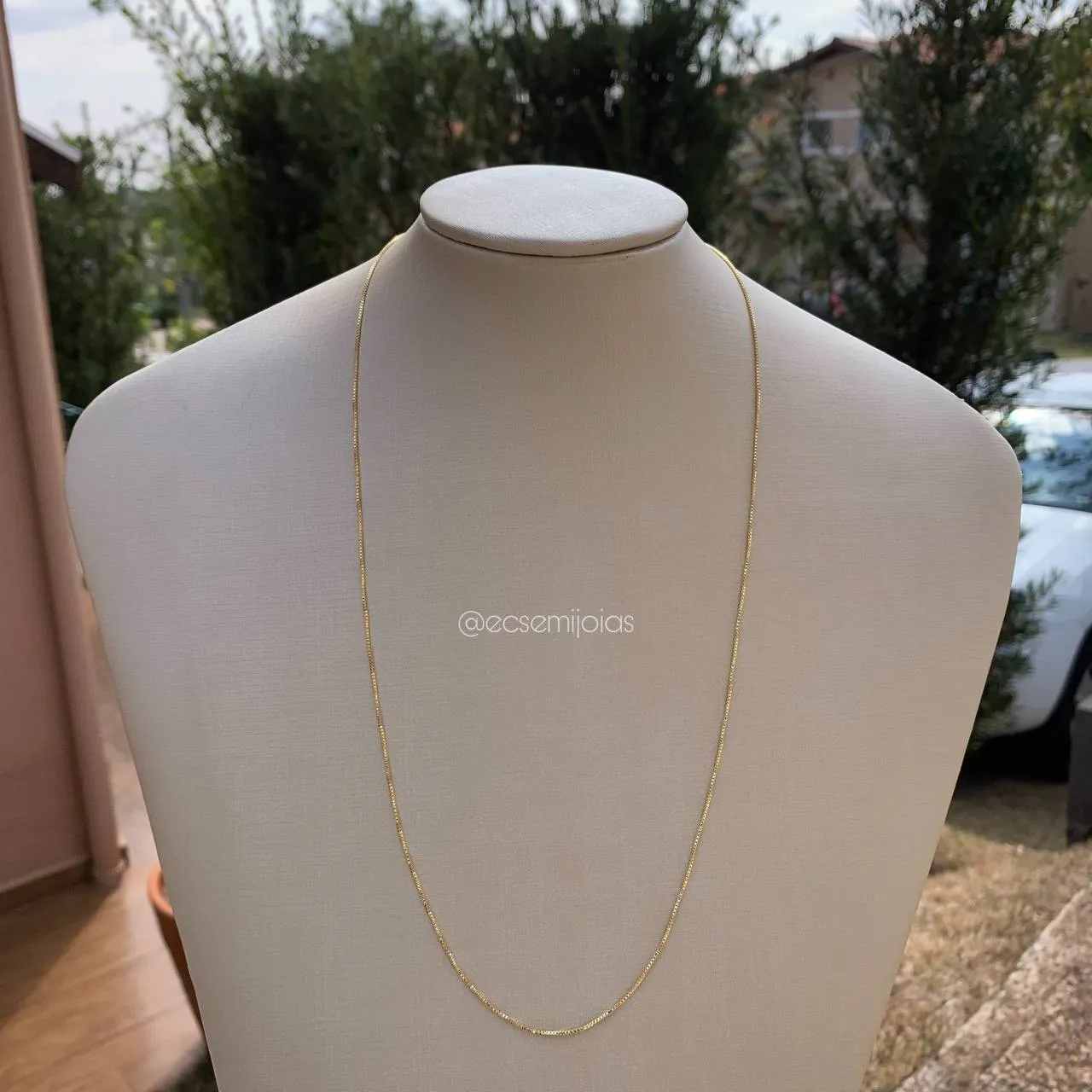 Colar Corrente veneziana fio 0,8 com 60 cm - banhado a ouro 18k