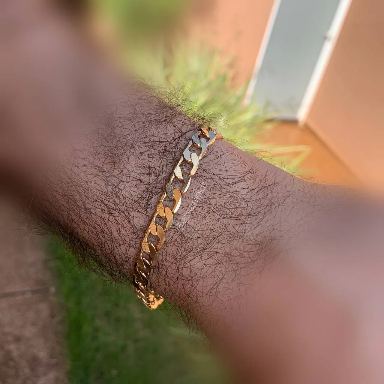 Pulseira masculina grumet elos losango diamantada 7 mm espessura - 21 cm