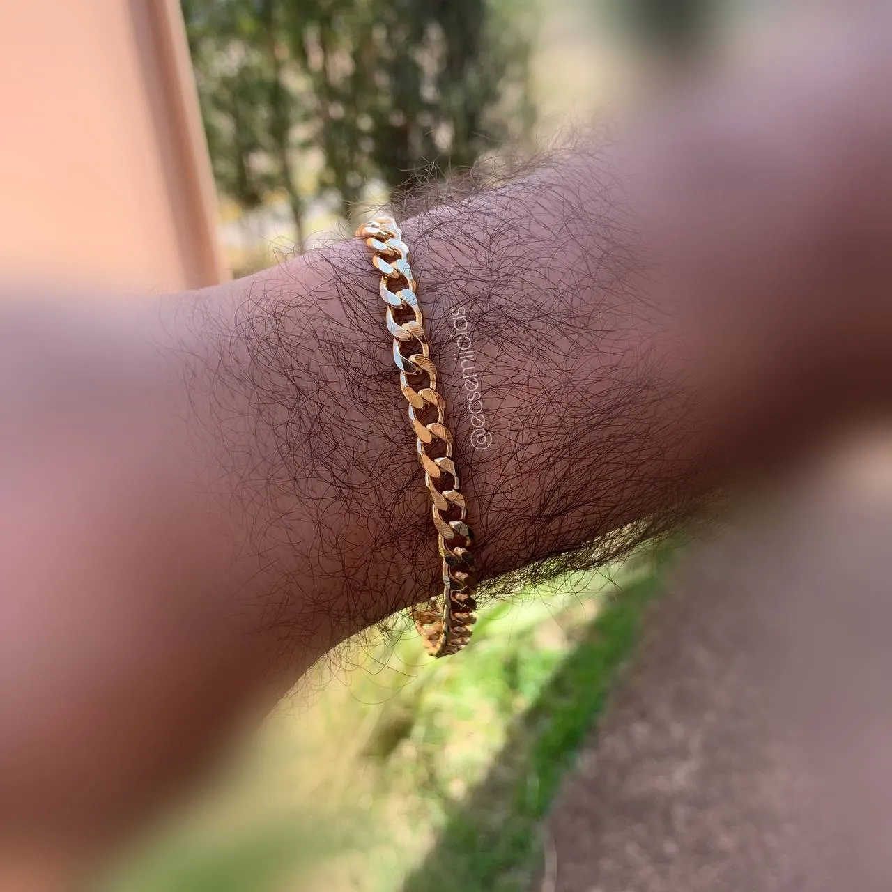 Pulseira masculina grumet elos todos redondos 6 mm espessura