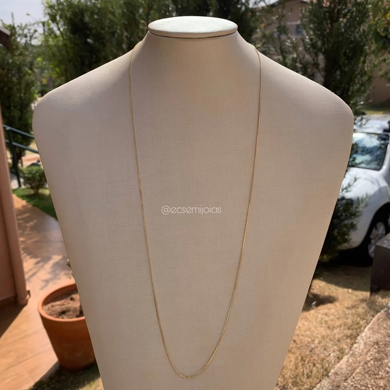 Colar Corrente veneziana fio 0,8 com 70 cm - banhado a ouro 18k