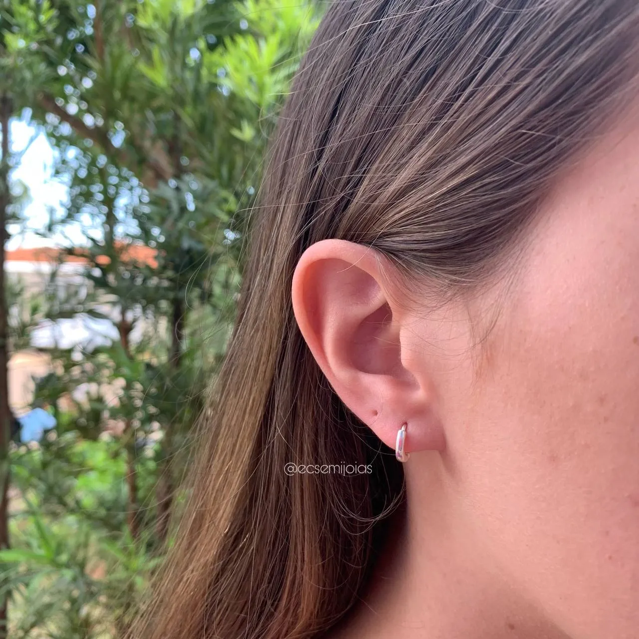 Brinco argola lisa P - banhado a prata 925