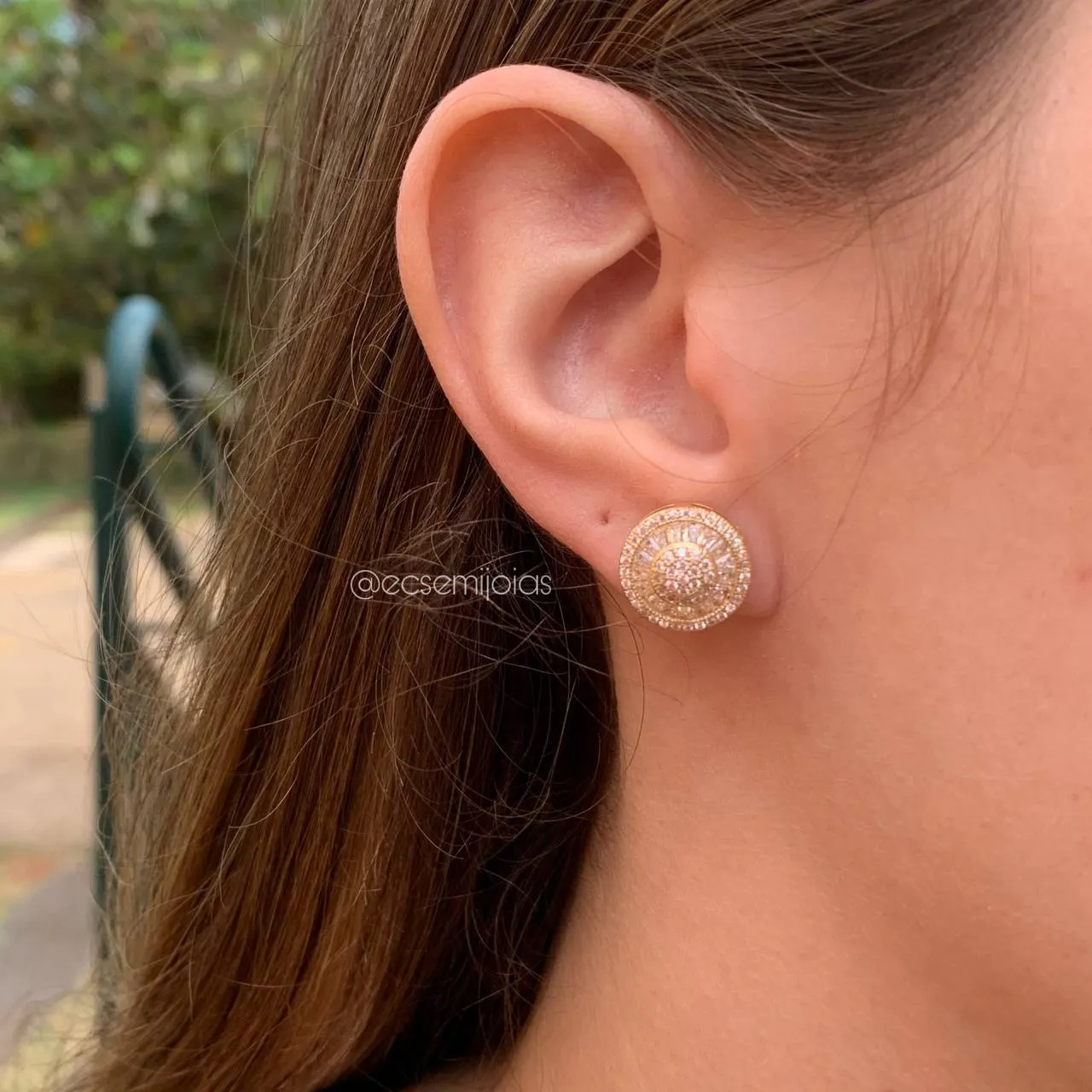 Brinco de pizza - banhado a ouro 18k