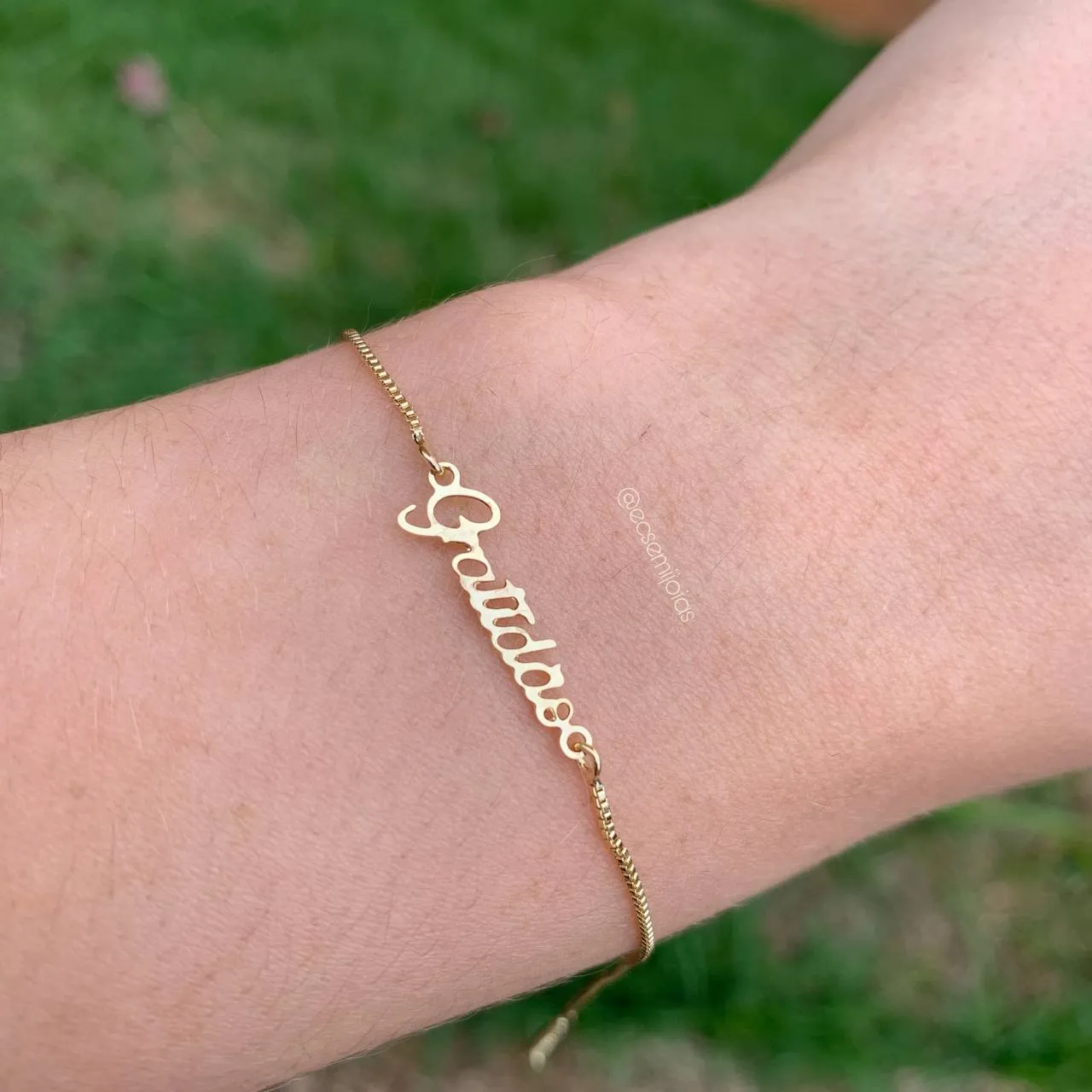Pulseira gratidão - 17 cm + 3 cm de extensor - banhado a ouro 18k