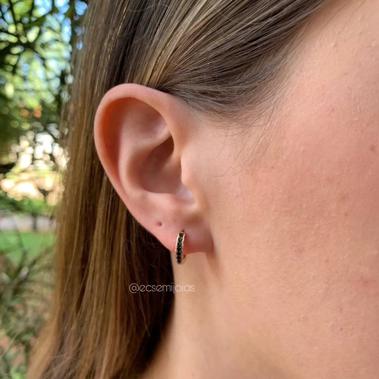 Brinco de argola de 10 mm   - banhado a ouro 18k