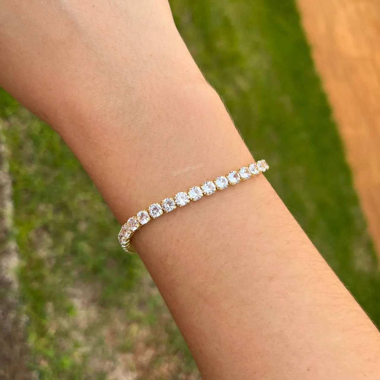 Pulseira de riviera - 19 cm - banhado a ouro 18k