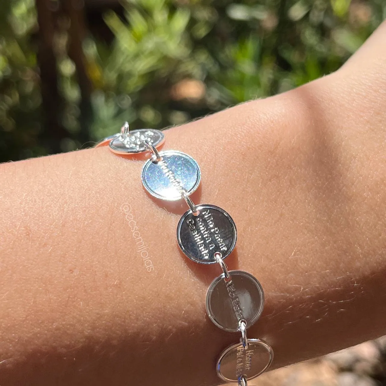 Pulseira 10 mandamentos - 15 cm + 5 cm de extensor - banhado a prata 925