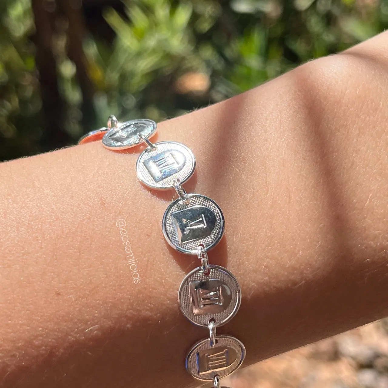 Pulseira 10 mandamentos - 15 cm + 5 cm de extensor - banhado a prata 925