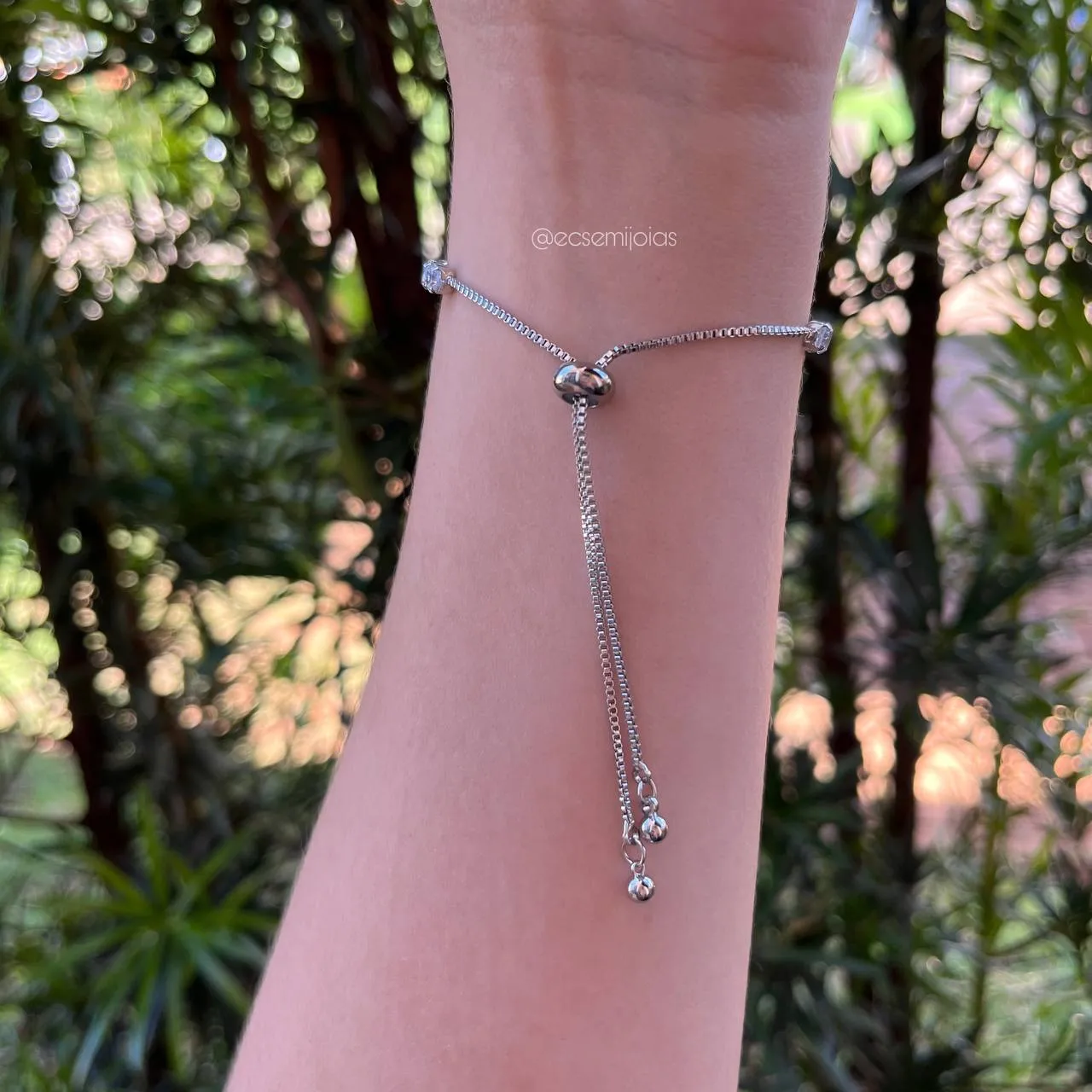 Pulsiera shambala  riviera - banhado a ródio branco