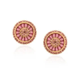 Brinco pizza tamanho M  - banhado a ouro 18k