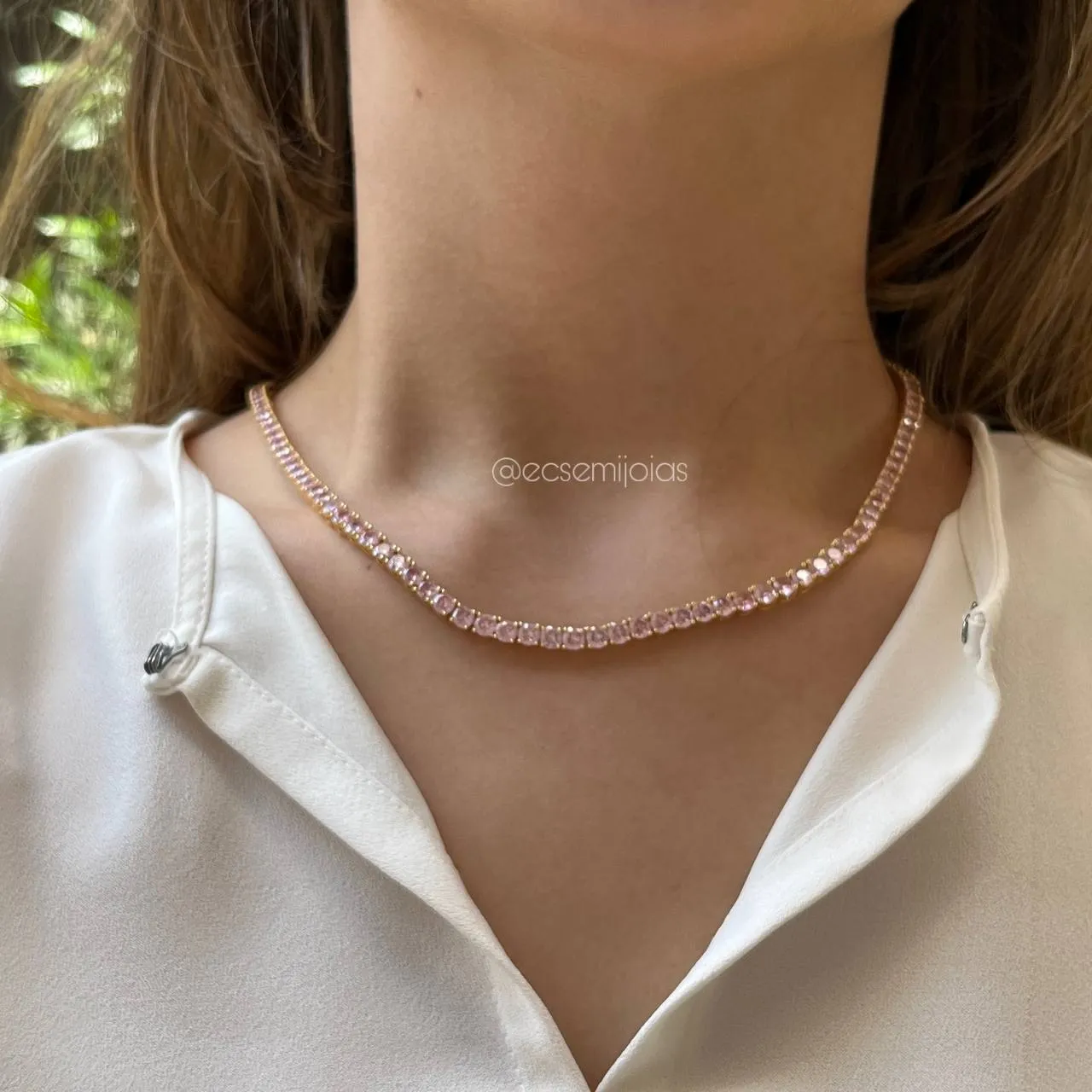 Colar riviera - 42 cm - banhado a ouro 18 k