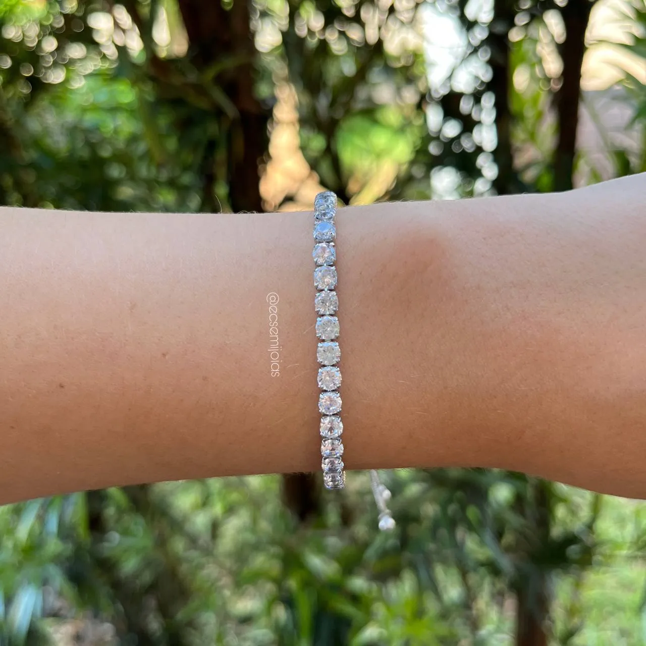 Pulsiera shambala  riviera - banhado a ródio branco