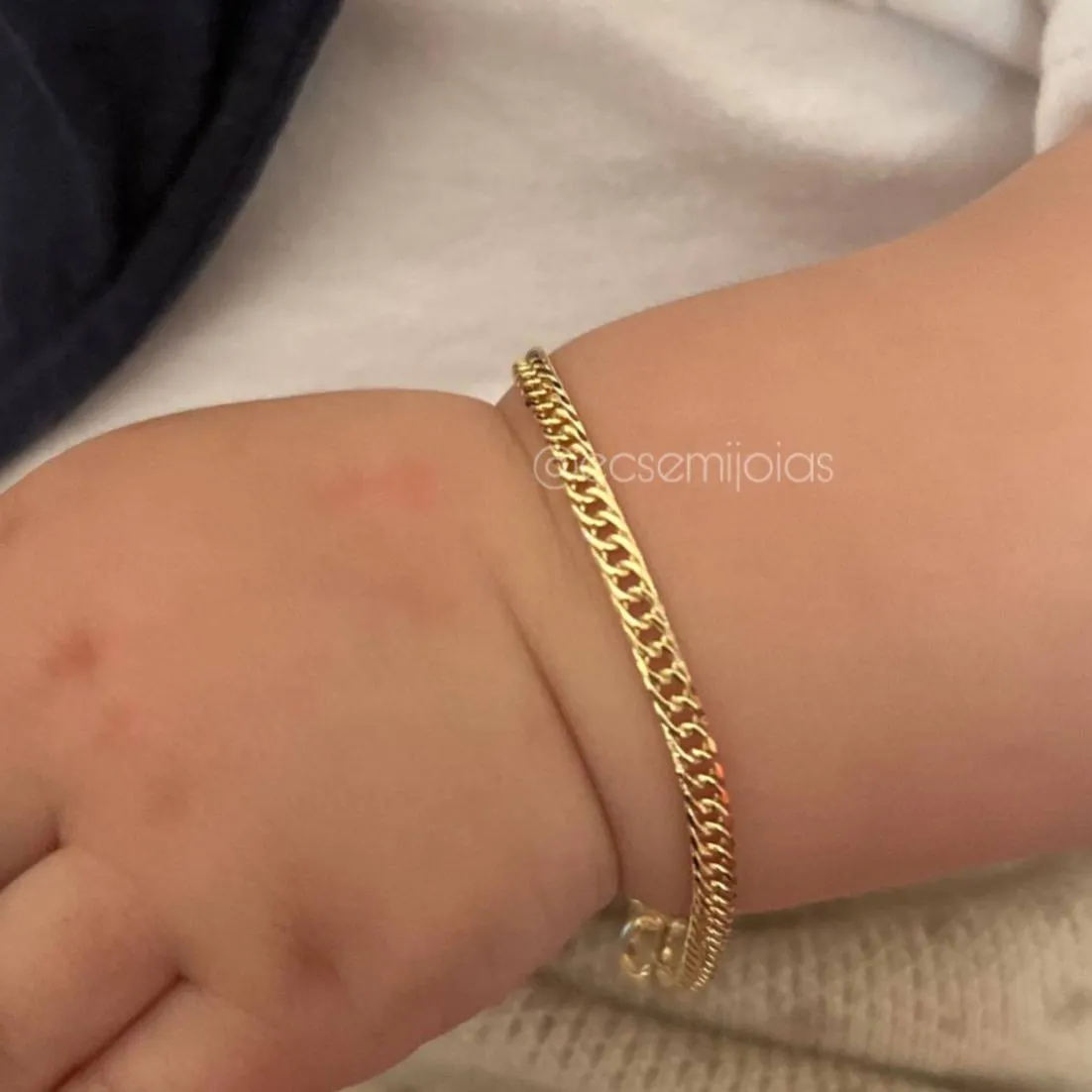 Pulseira infantil grumet - 3mm - banhado a ouro 18k