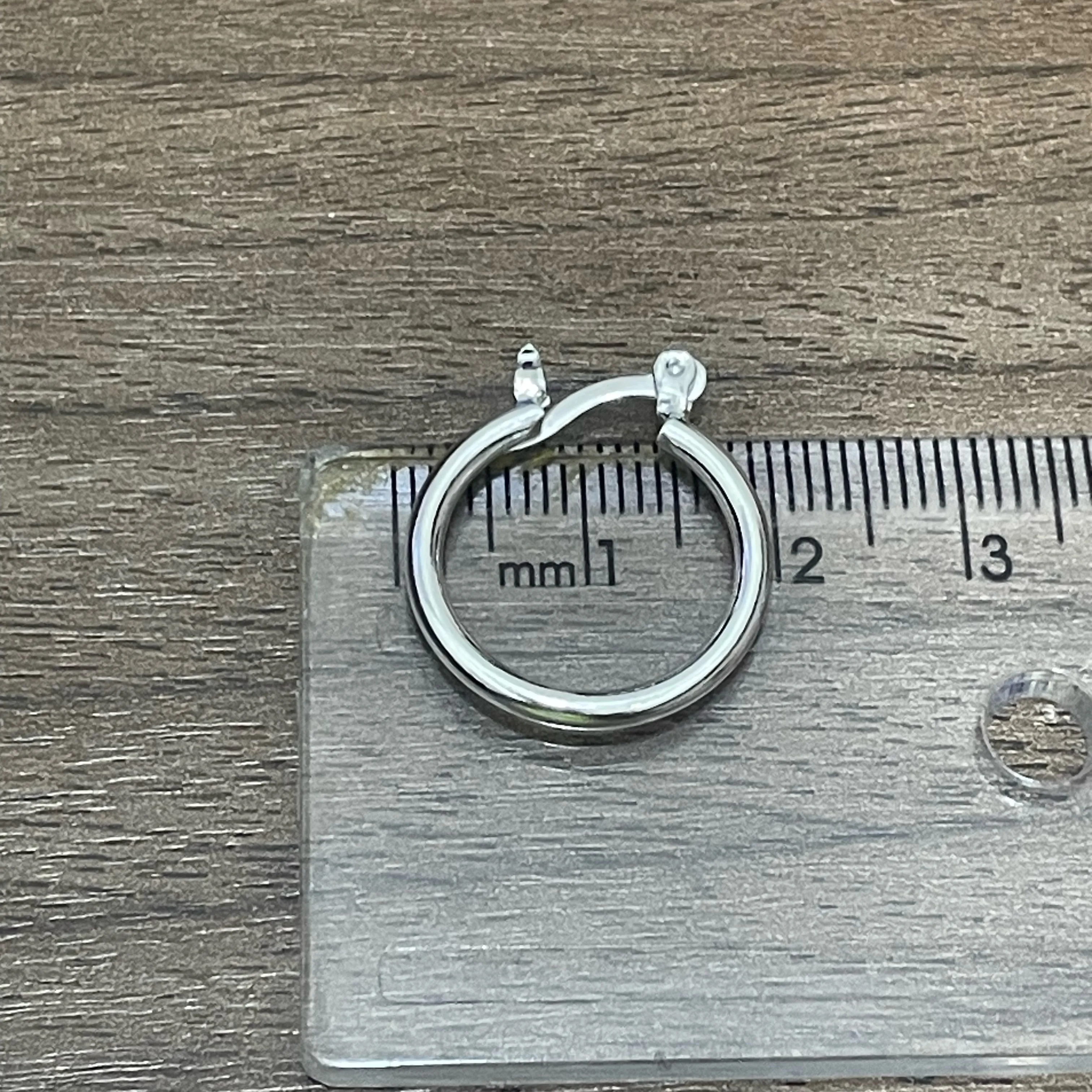Argola com tranqueta 2cm de diâmetro - banhado a prata 925
