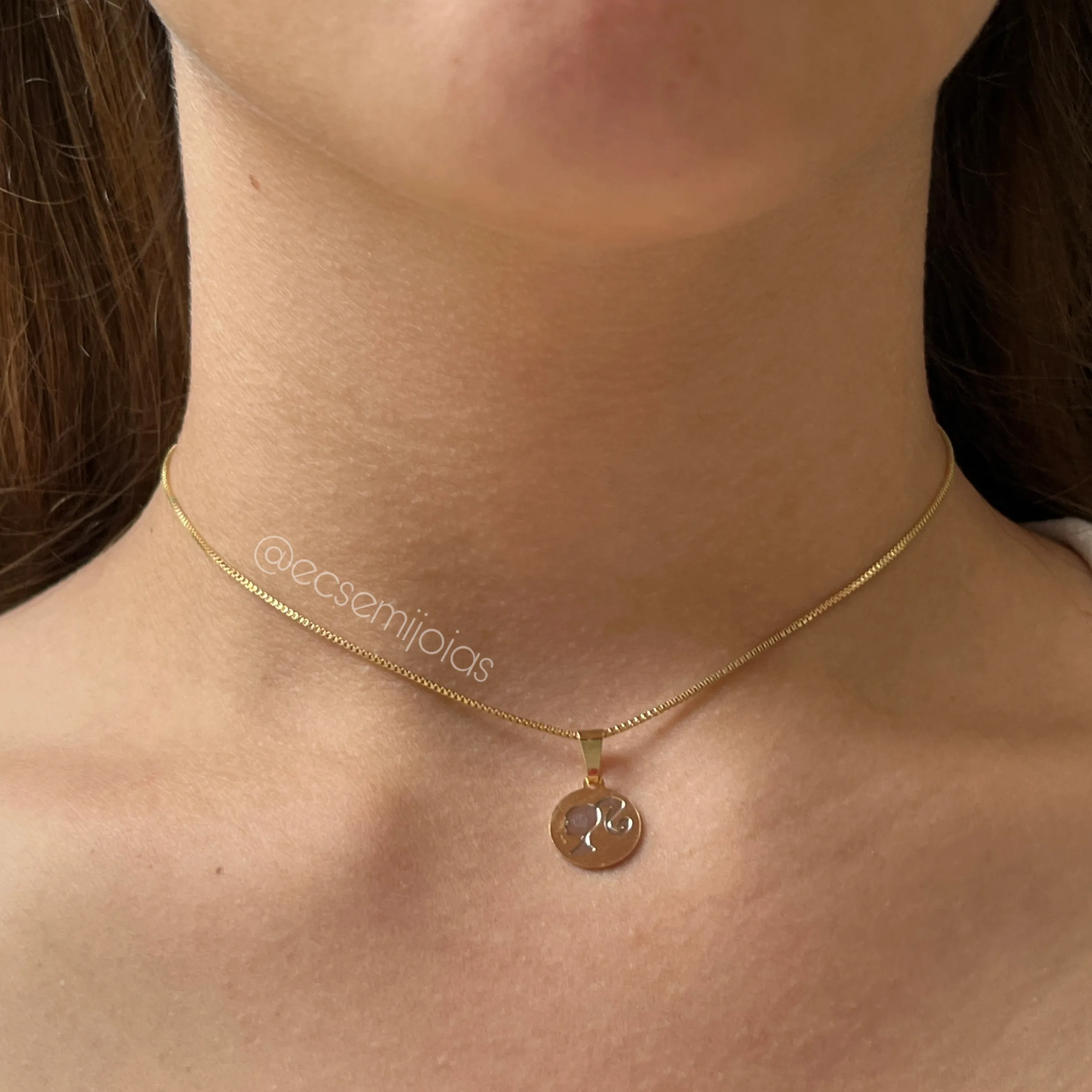 Colar Barbie - 35cm - banhado a ouro 18k