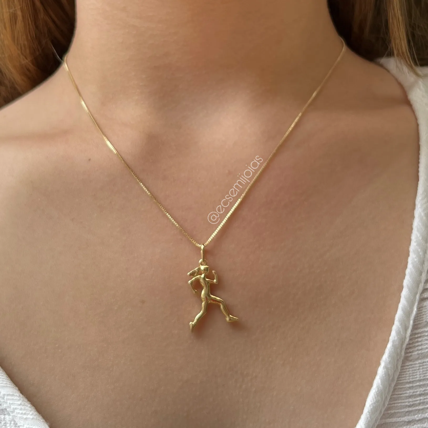 Colar corredora - 45cm - banhado a ouro 18k