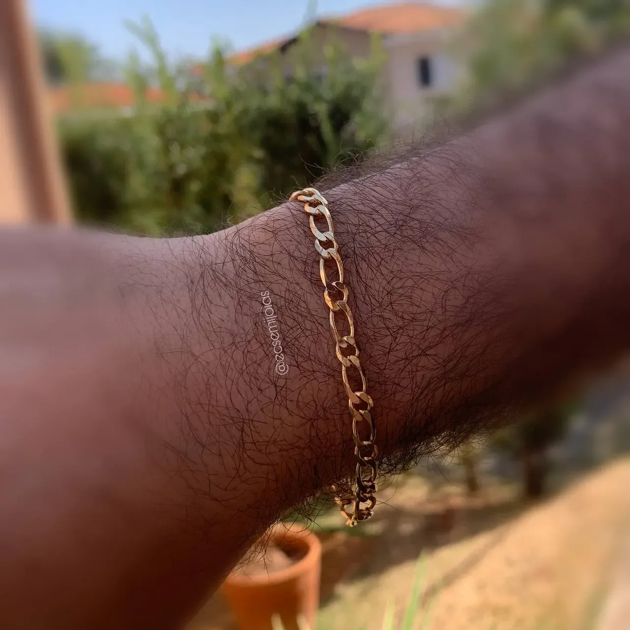 Pulseira masculina figaro 1x1 5 mm espessura - 20 cm