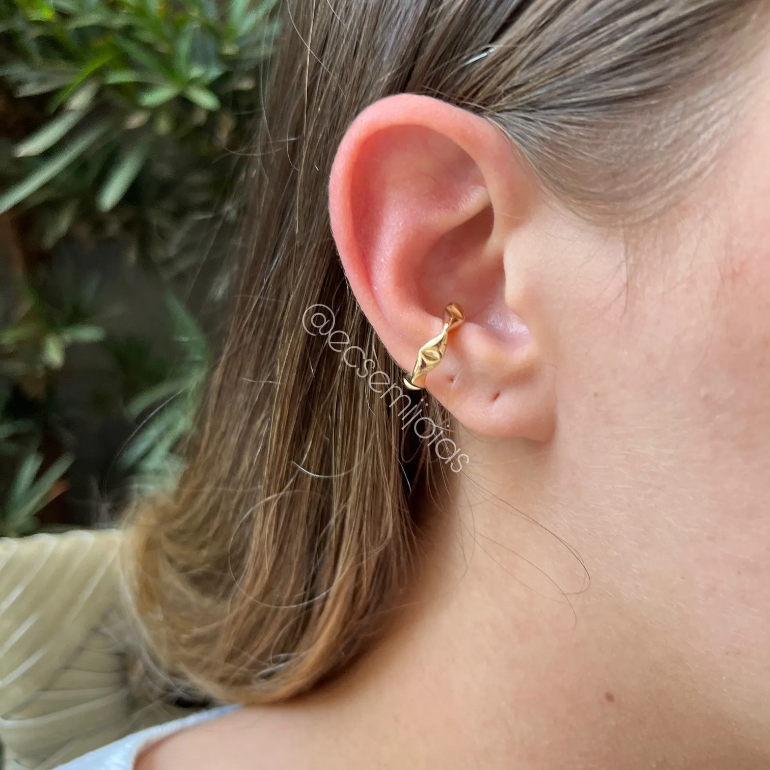 Brinco piercing juliete P - banhado a ouro 18 k
