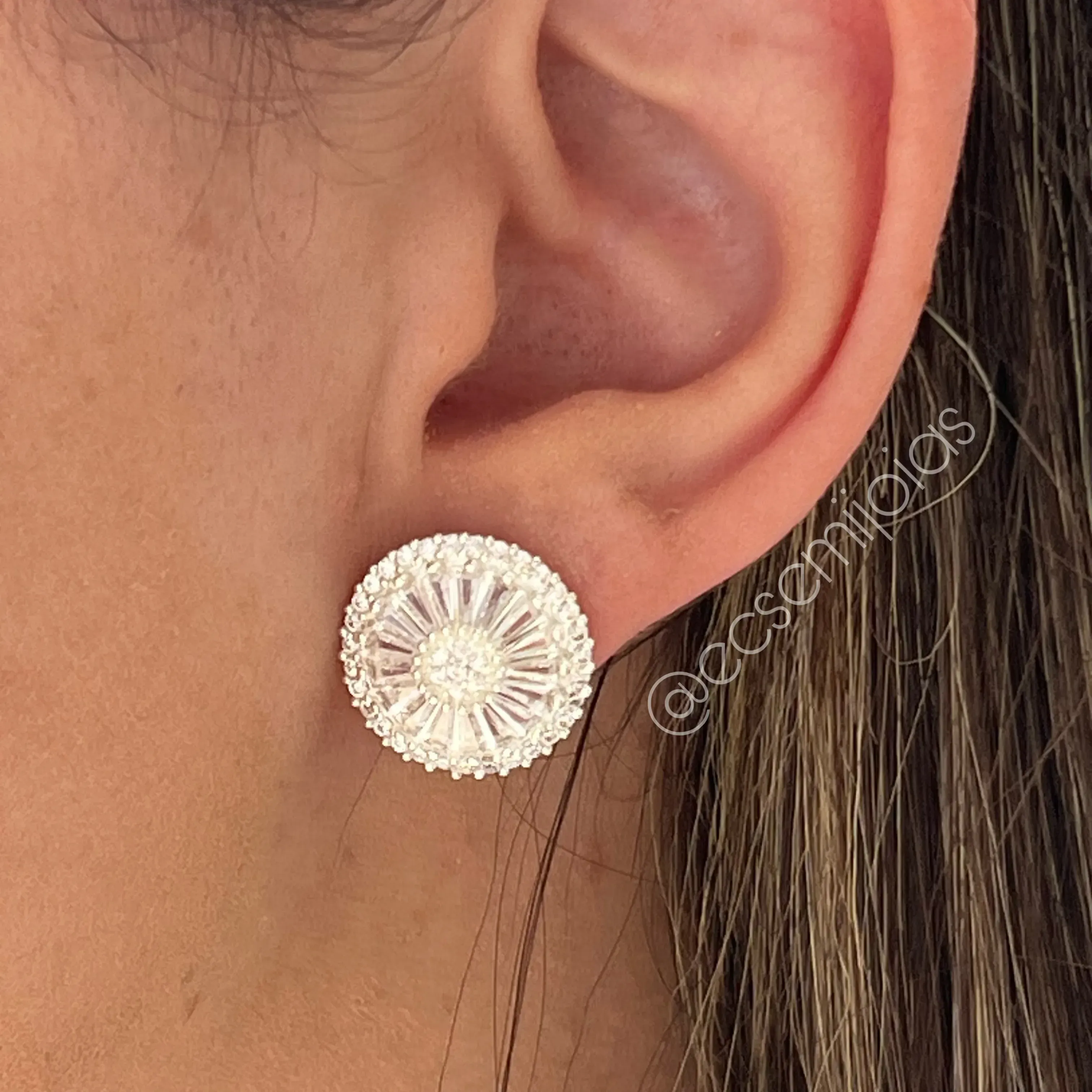 Brinco pizza 18mm (sem borda) - banhado a prata 925