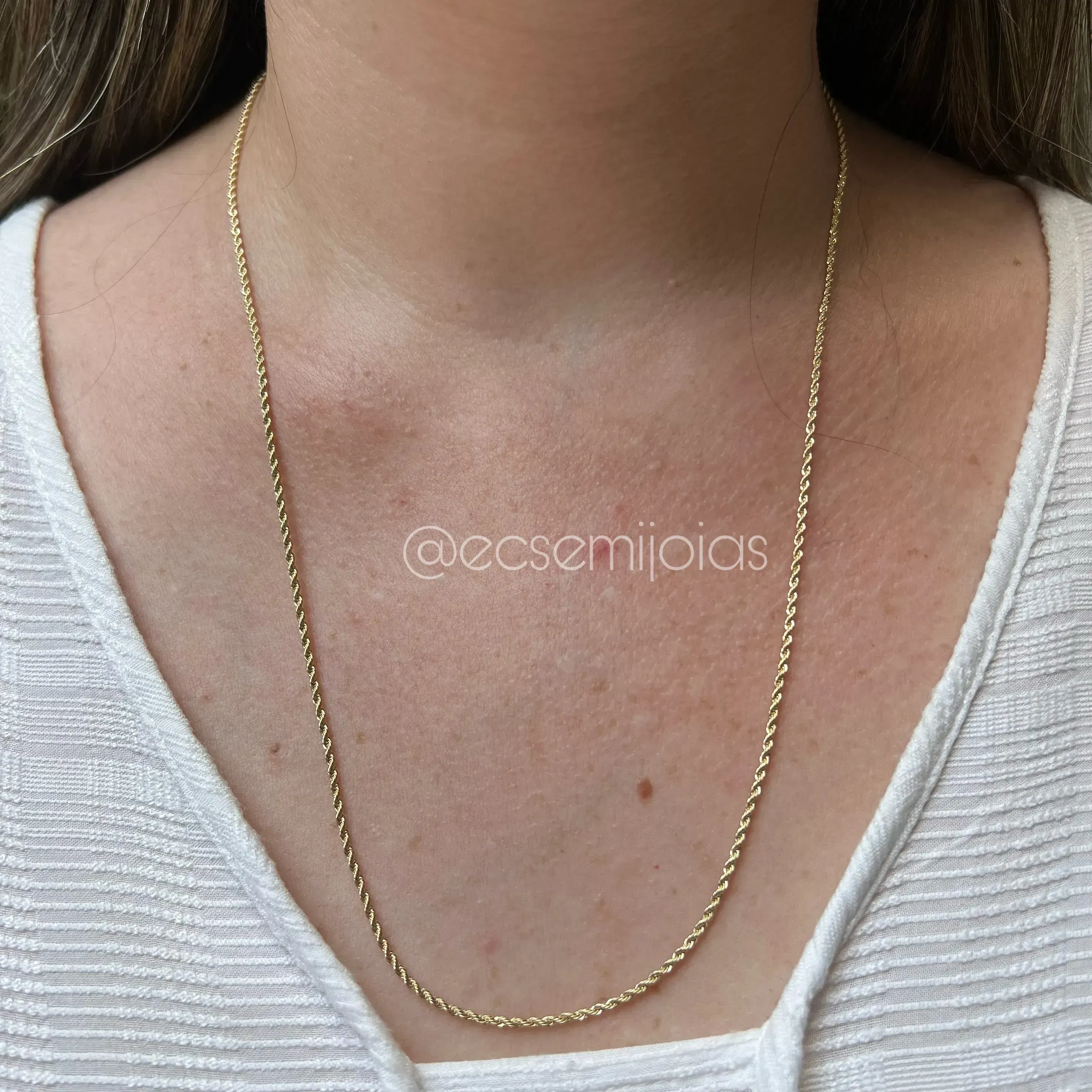 Colar cordão baiano 1,5mm - 60cm - banhado a ouro 18k