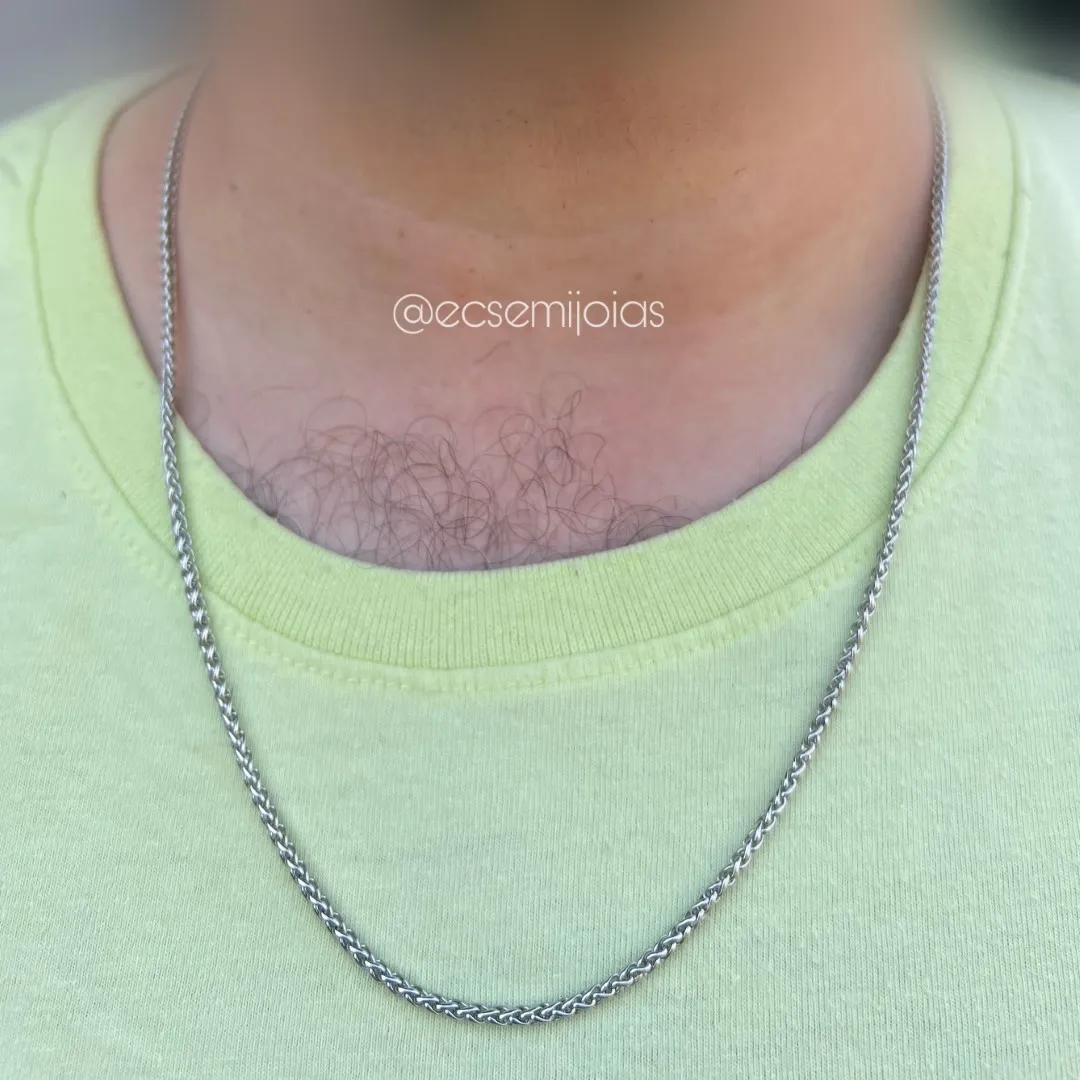 Colar masculino elo palmeira 2mm - 60cm - aço