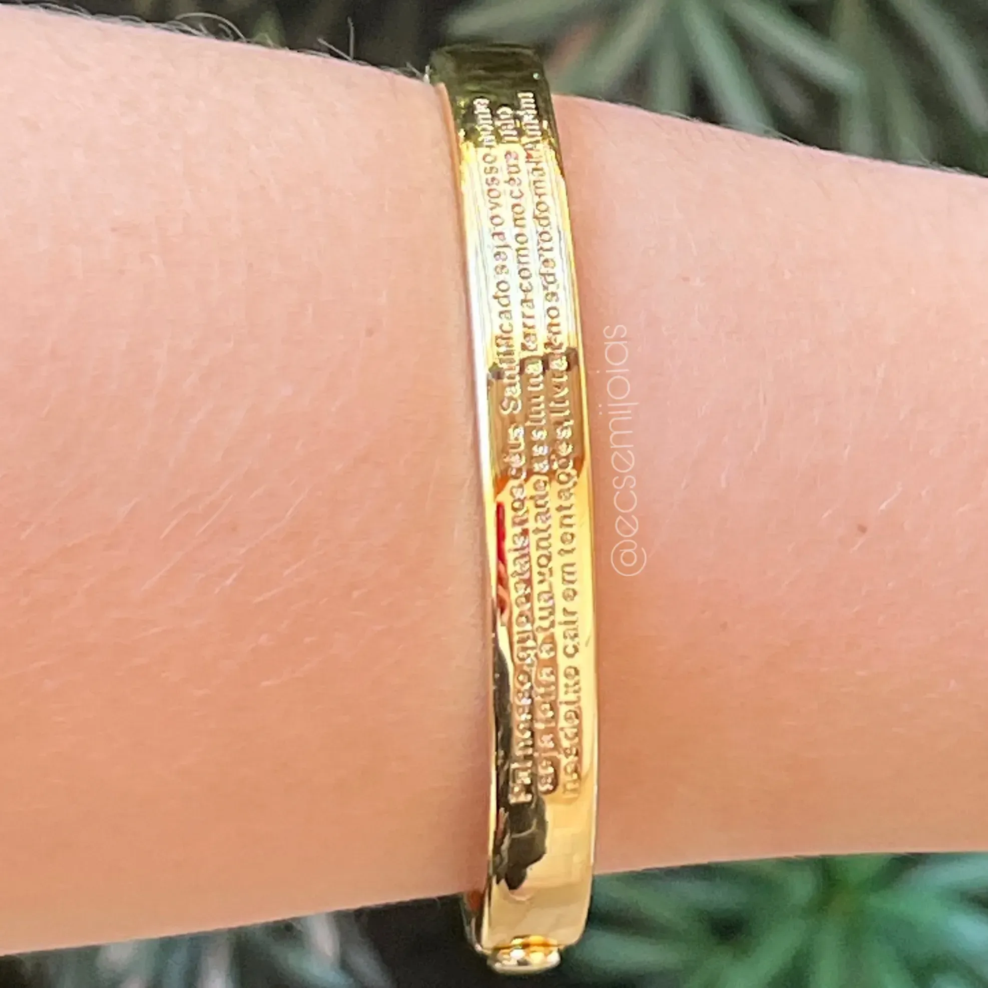 Bracelete Pai Nosso - 8mm - banhado a ouro 18k