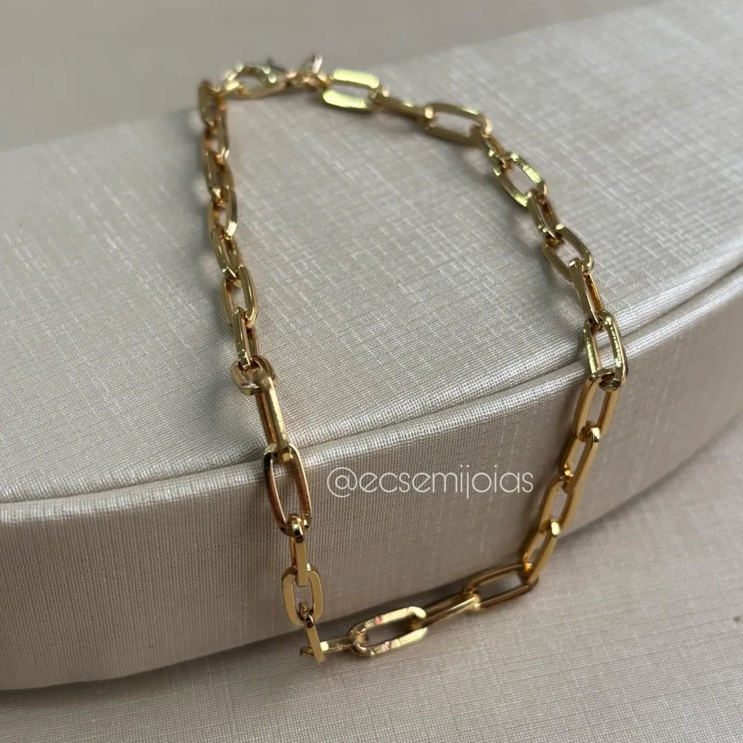 Pulseira masculina cartier 4mm - 24cm - banhado a ouro 18k