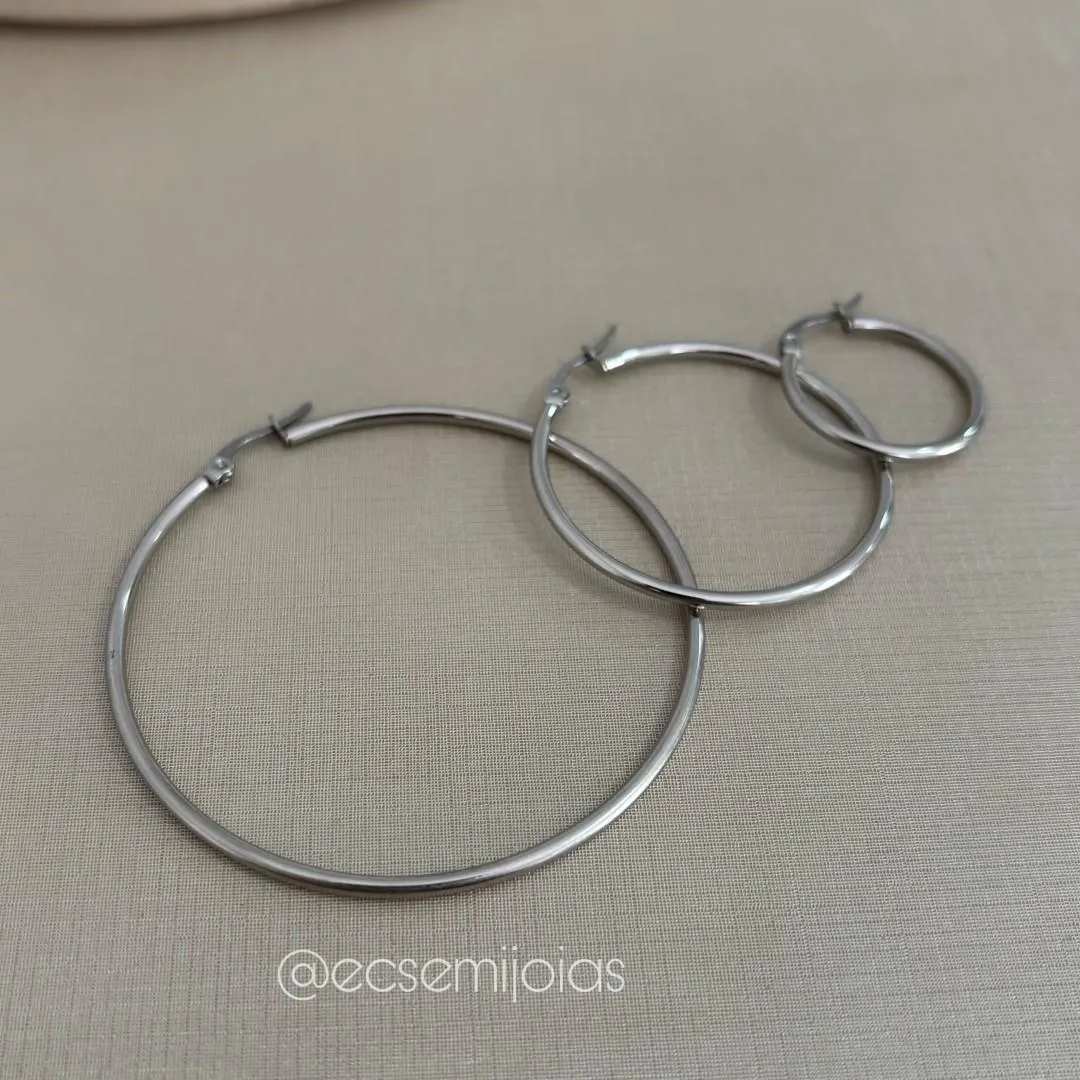 Argola com trava tubolar lisa (P) - 2x24mm - aço