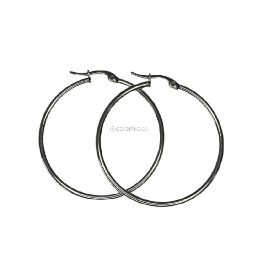 Argola com trava tubolar lisa (M) - 2x40mm - aço