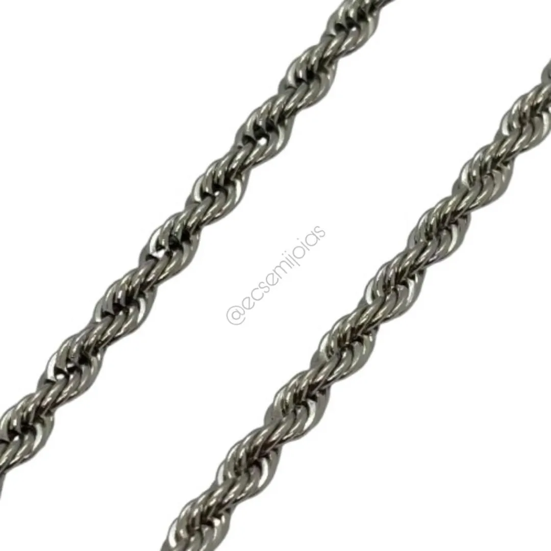 Colar cordão baiano de 3mm - 45cm - aço