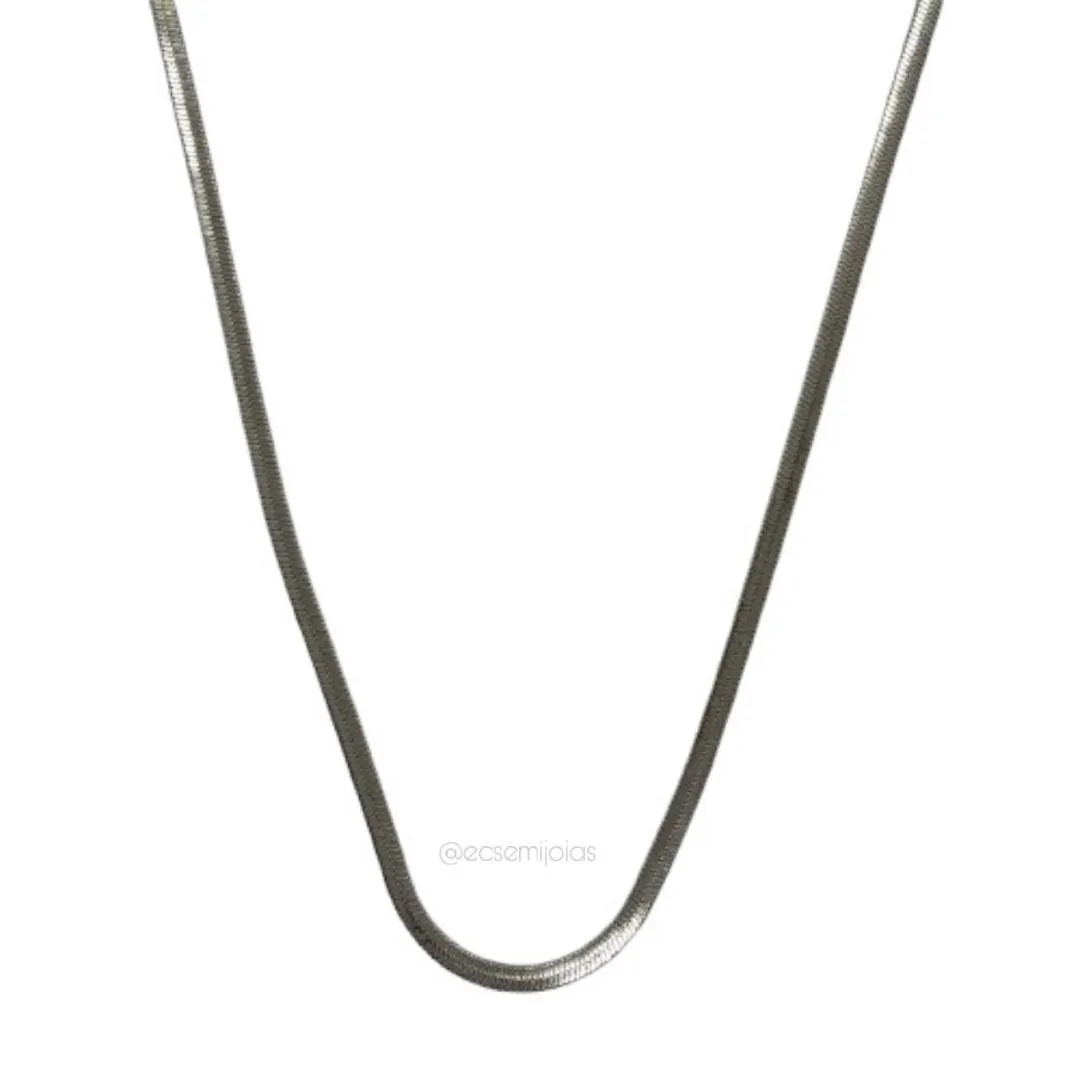 Colar de fita de 3mm - 45cm - aço