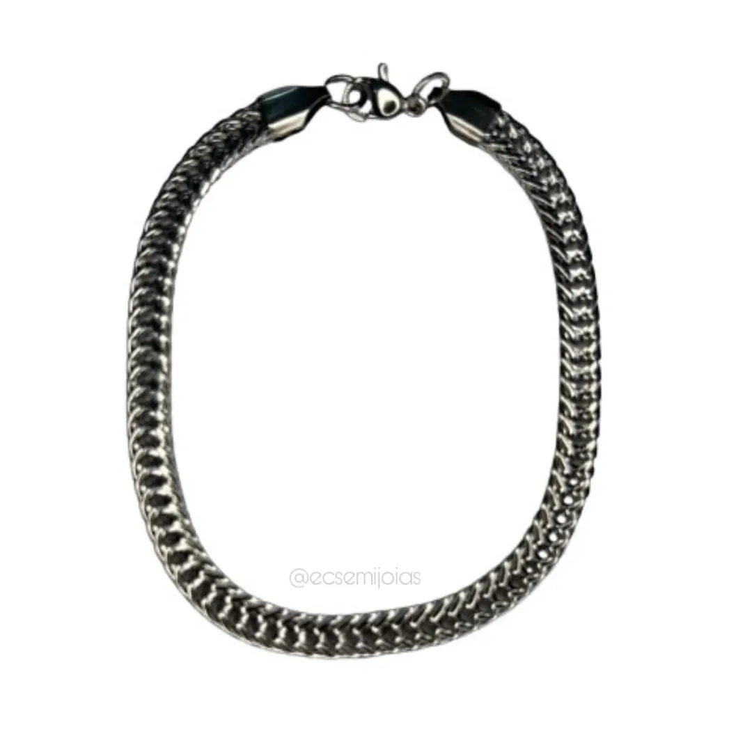 Pulseira escama de peixe de 5mm - 20cm - aço