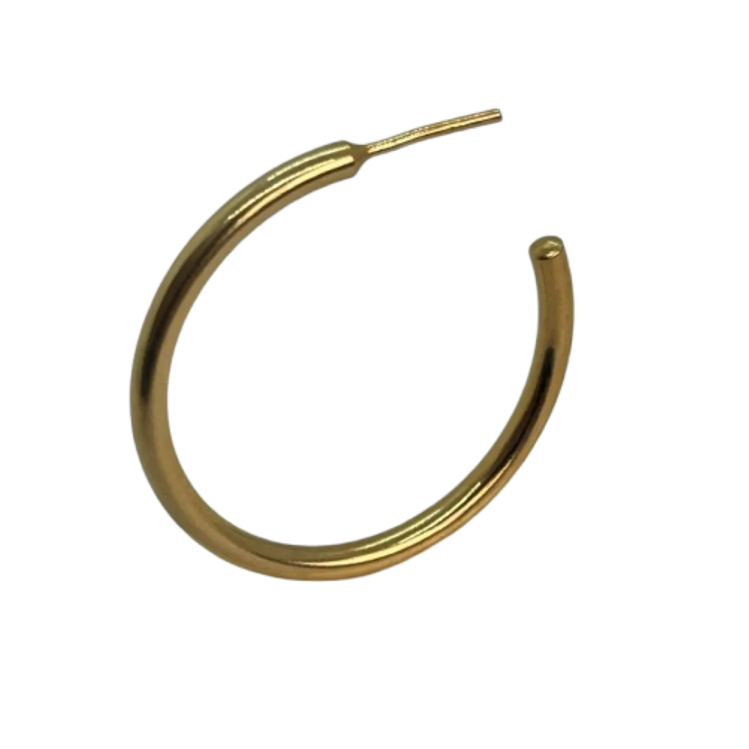 Argola tubolar lisa - 2,5x32mm - banhado a ouro 18k