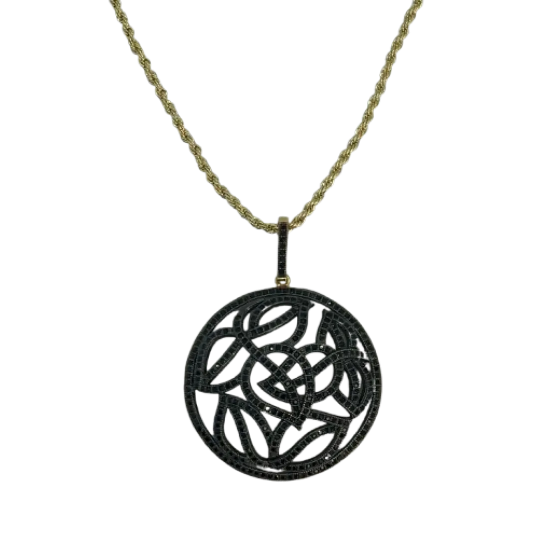 Colar cordão baiano 2mm com pingente mandala cravejada vazada - 60cm - banhado a ouro 18k