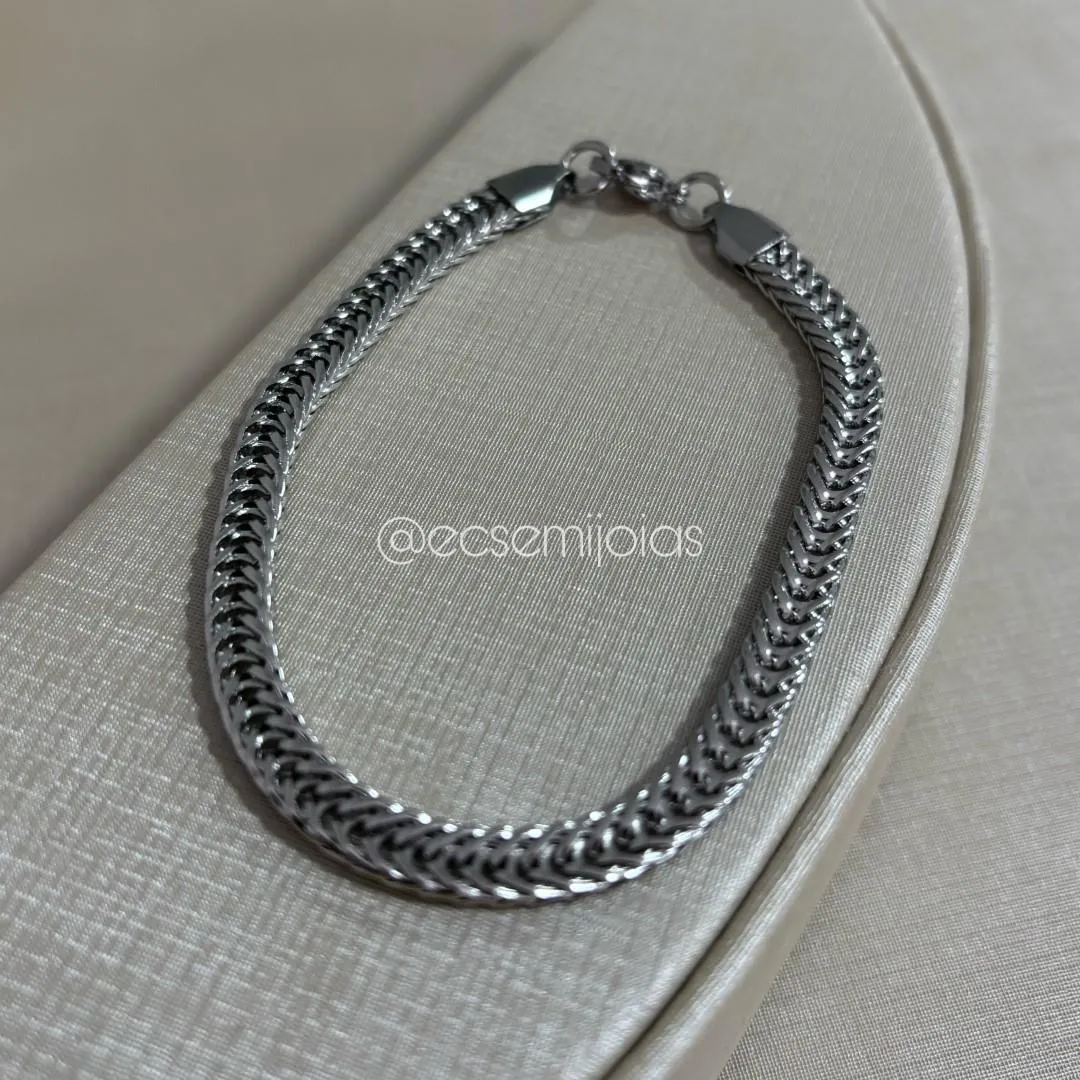 Pulseira escama de peixe de 5mm - 20cm - aço