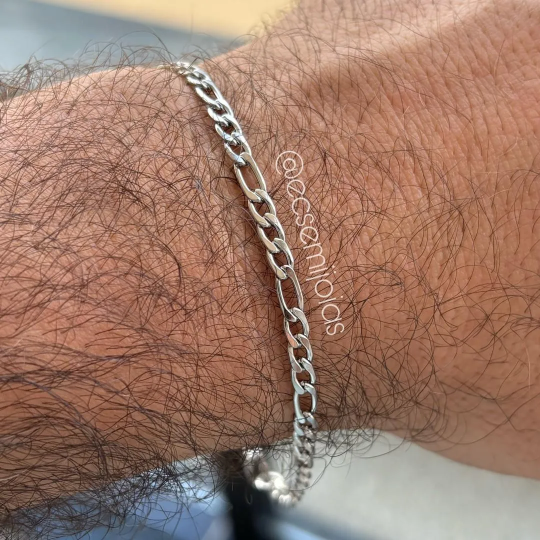 Pulseira masculina 3x1 de 3,5mm - 23cm - aço