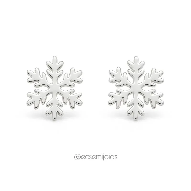 Brinco de floco de neve - 8mm diâmetro - aço inoxidável