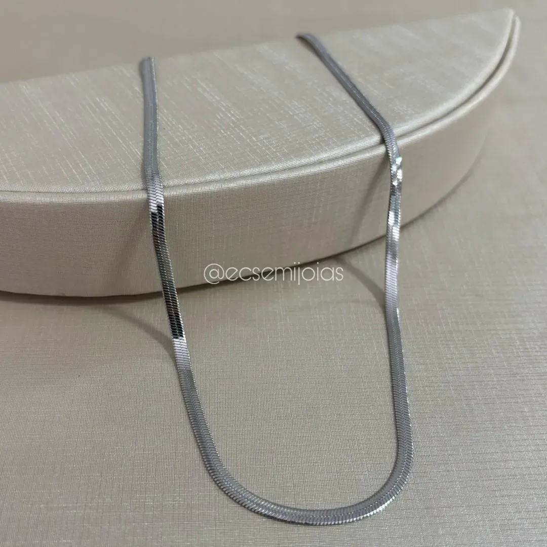 Colar de fita de 3mm - 45cm - aço