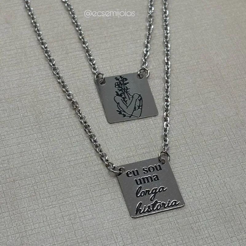 Escapulário com placa motivacional 