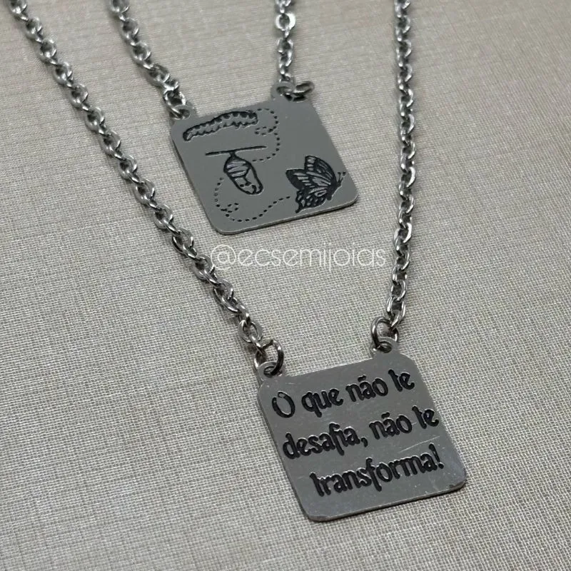 Escapulário com placa motivacional 