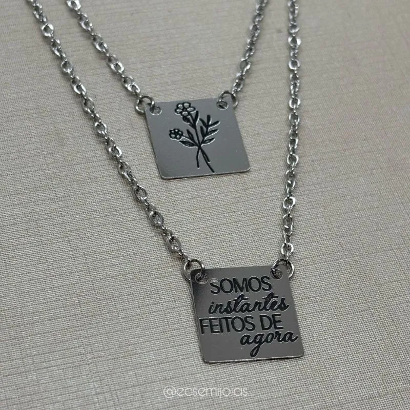 Escapulário com placa motivacional 